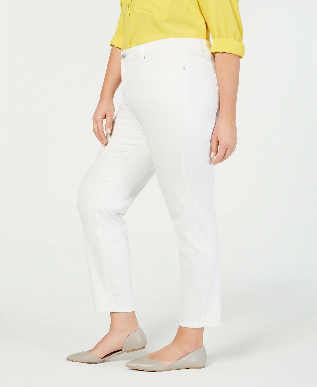 Charter Club Women's Plus Mid Rise Skinny Jeans White Size 14W