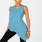 Alfani Women's Asymmetrical Hem Top Blue Size Petite XL