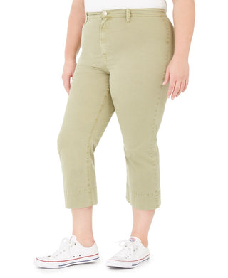 Celebrity Pink Women's Plus Size Montauk Cropped Pants Green Size 20W