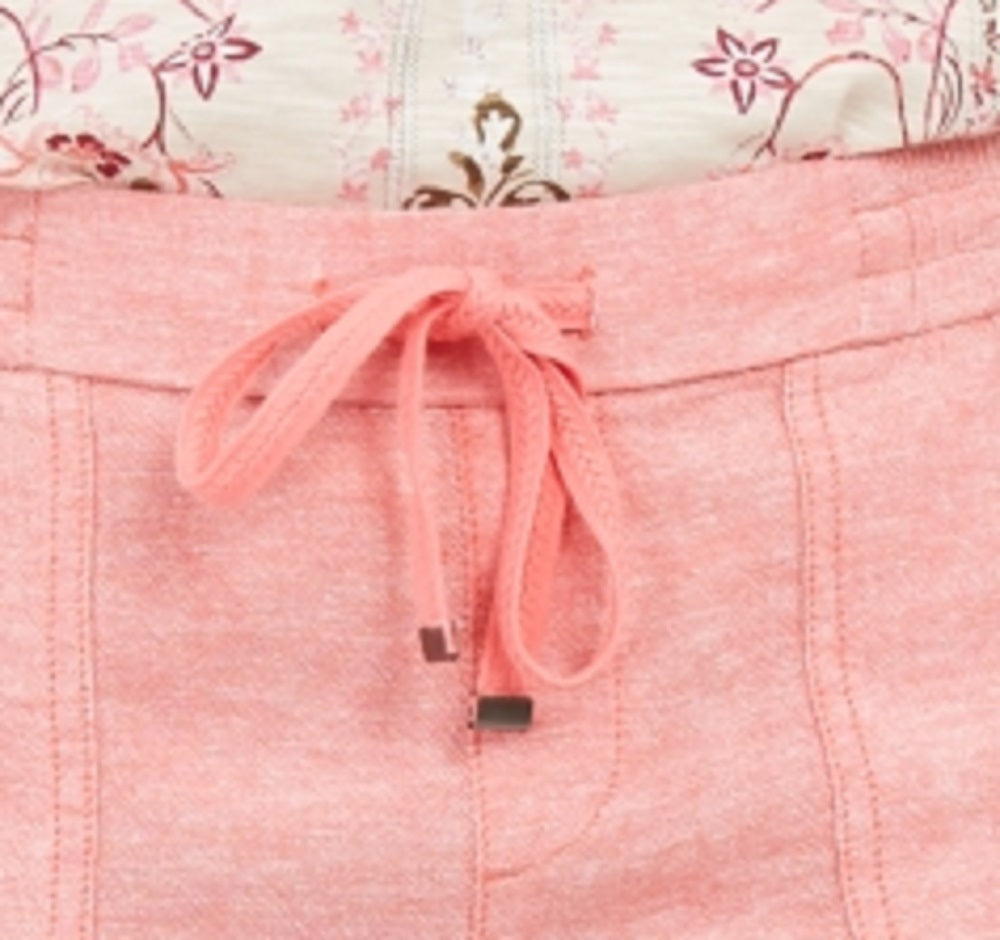 Style & Co Women's Solid Linen Shorts Pink Size Medium