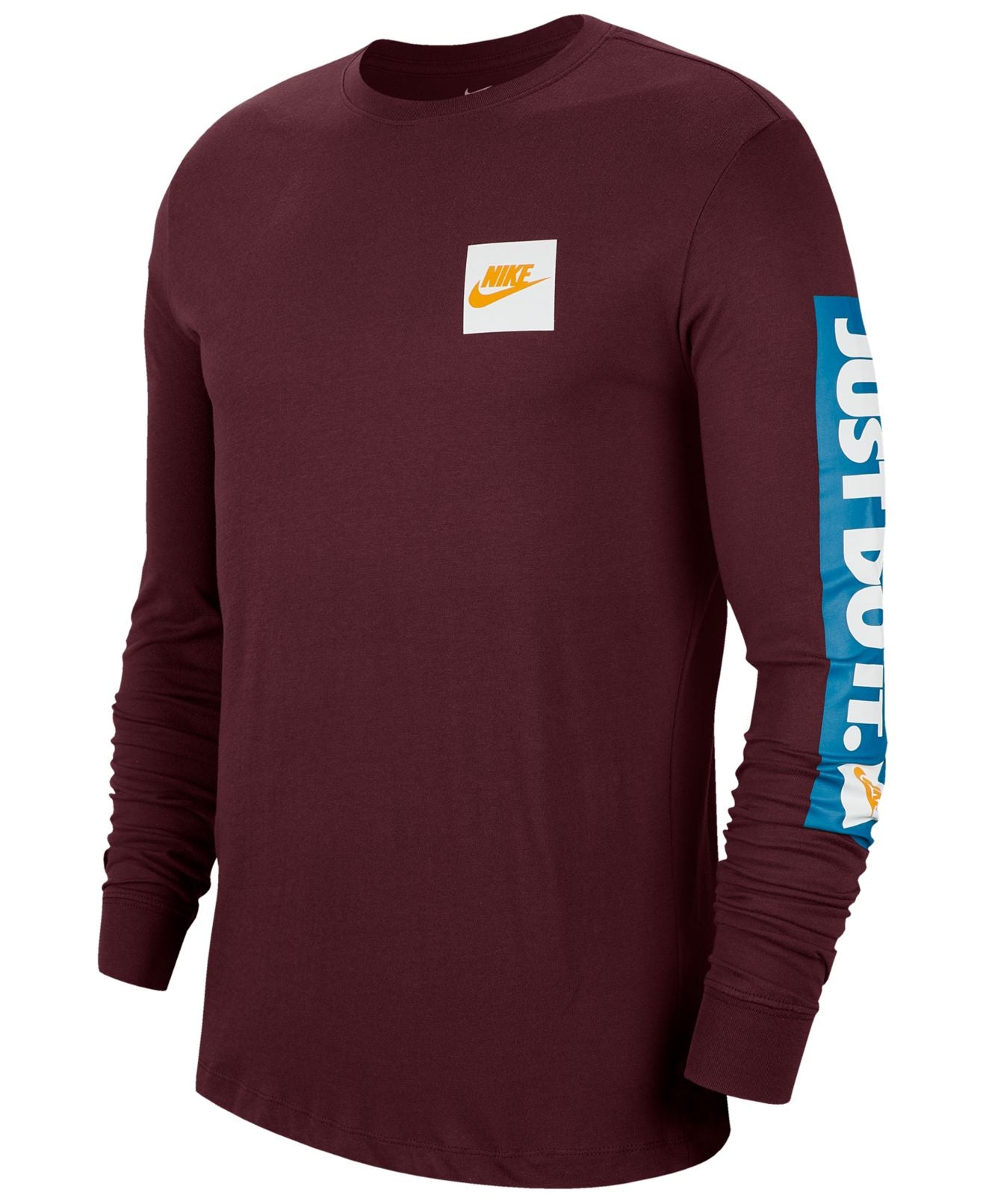 Nike Men's Sportswear Just Do It Long Sleeve Night Casual T-Shirt Purple Size 2XL