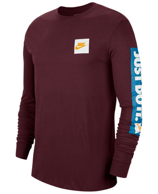 Nike Men's Sportswear Just Do It Long Sleeve Night Casual T-Shirt Purple Size 2XL