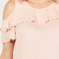 JM Collection Women's Ruffled Off The Shoulder Top  Orange Size Small
