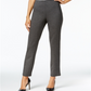 JM Collection Women's Ponte Pull on Straight Leg Pants CHARCOAL Size Petite L