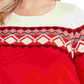 Charter Club Women's Printed Long Sleeve Jewel Neck Blouse Sweater Red Size 1X
