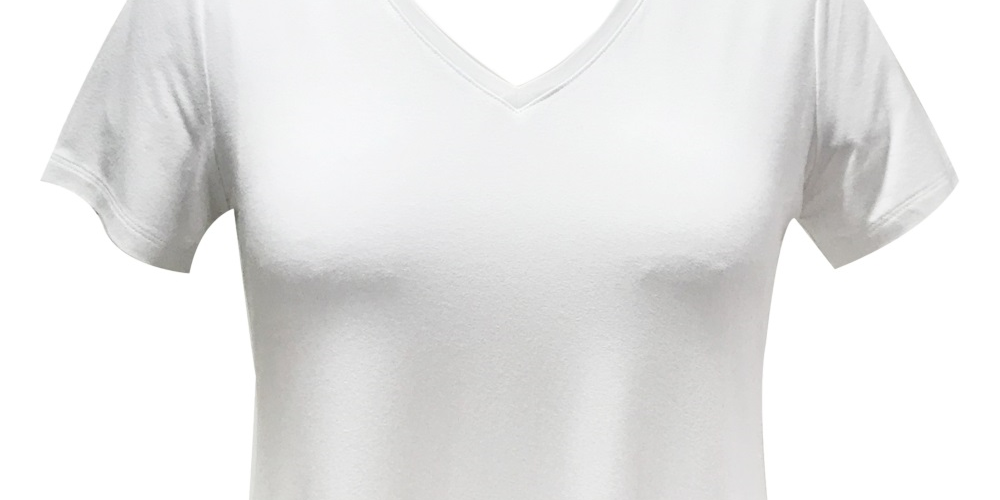 JM Collection Women's V Neck T-Shirt White Size Small