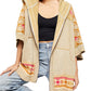 Free People Women's 3/4 Sleeve Hooded PONCHO Sweater Brown Size X-Small