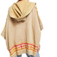 Free People Women's 3/4 Sleeve Hooded PONCHO Sweater Brown Size X-Small
