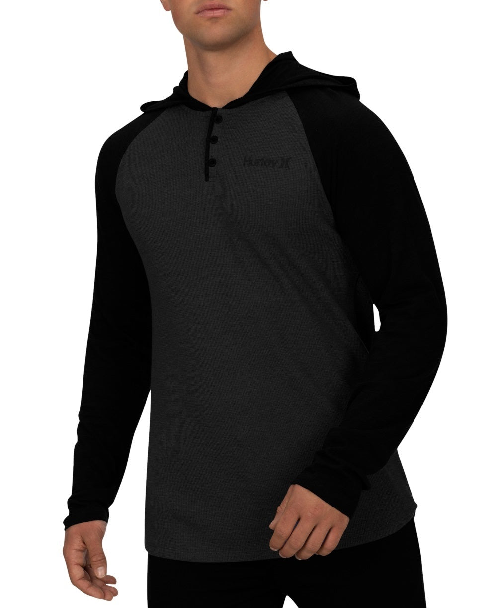 Hurley Men's Colorblocked Thermal Hoodie Gray Size XX-Large