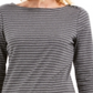 Charter Club Women's Metallic Striped Top Gray Size Petite L