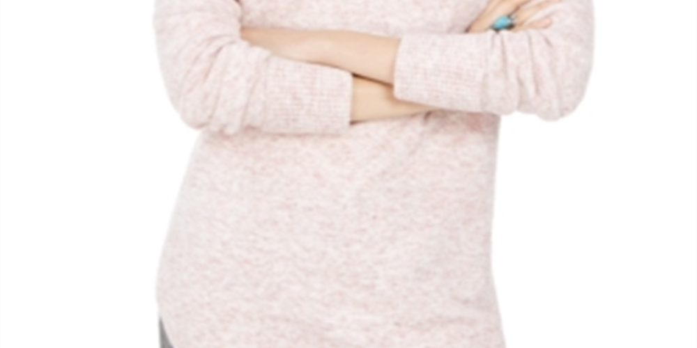 Style & Co Women's Cowlneck Sweater Purple Size Petite Medium