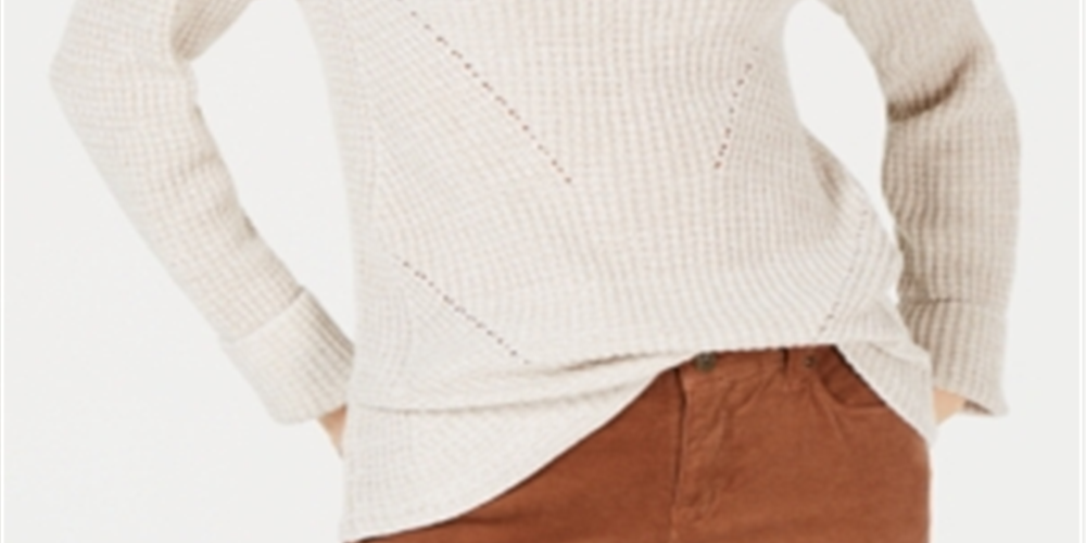 Style & Co Women's Marled Knit Sweater Green Size PP