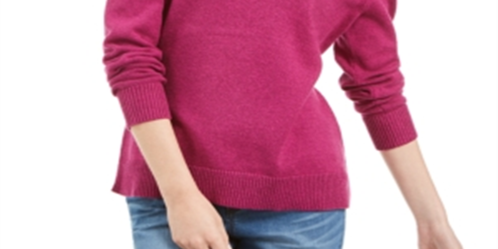 Karen Scott Women's Cotton Marled Shawl Collar Sweater Purple Size Small