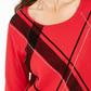 Karen Scott Women's Angled Stripe Top Red Size Small