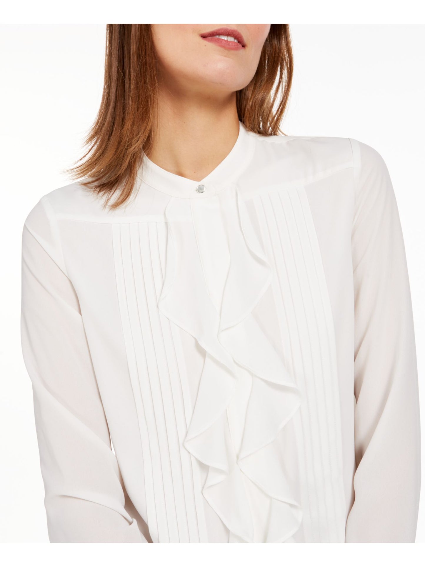 Calvin Klein Women's Long Sleeve Top White Size Petite Large