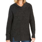 Style & Co Women'sTextured Long Sleeve Cowl Neck Sweater Gray-Black Size PP
