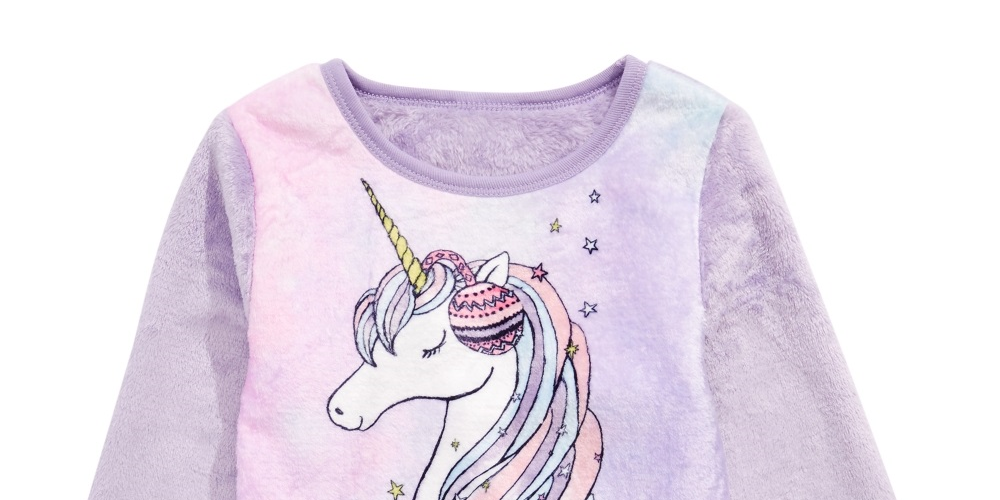 Evy Of California Toddler Girl's Unicorn Sweatshirt Purple Size 2T
