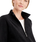 Karen Scott Women's Sport Zip Up Zeroproof Fleece Jacket Black Size Small