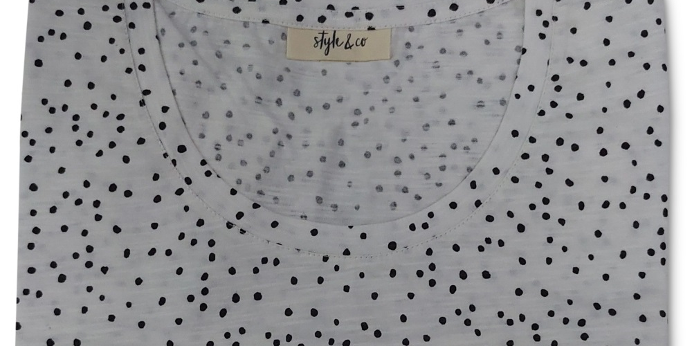 Style & Co Women's Cotton Printed T-Shirt White Size X-Large