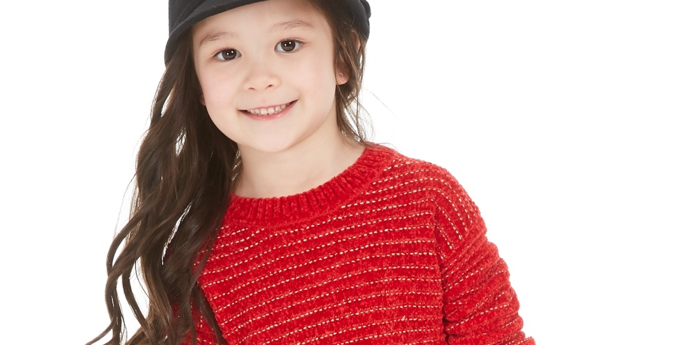 Epic Threads Toddler Girl's Chenille Scalloped Sweater  Red Size 2T