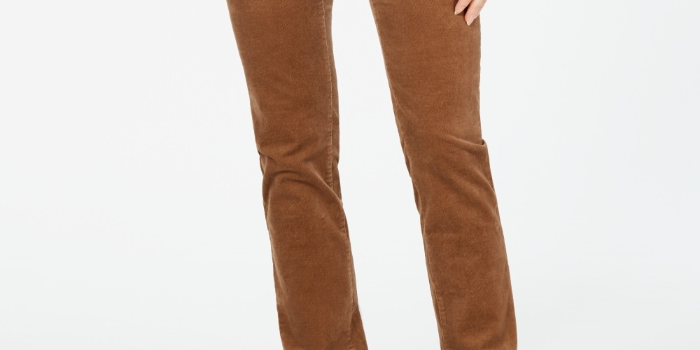 Charter Club Women's Lexington Corduroy Tummy Control Pants Brown Size 6