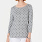 Karen Scott Women's Dot Dream Sweater Gray Size Medium