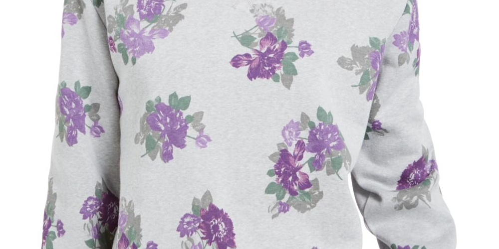 Karen Scott Women's Floral Print Sweatshirt Gray Floral Size X-Small