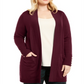 JM Collection Women's Button Sleeve Flyaway Cardigan Sweater Cherry Pie Size 0X