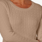 Karen Scott Women's Cotton Cable Knit Sweater Brown Size Petite S