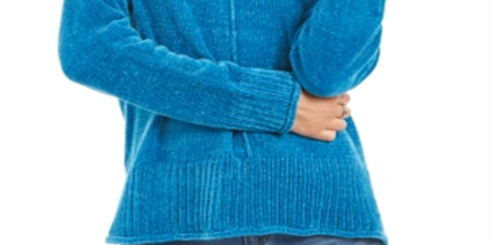 Style & Co Women's Chenille Sweater Blue Size Petite L