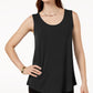 JM Collection Women's Scoop Neck Tank Top Black Size Petite Medium