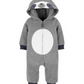 Carter's Boy's Sloth Hooded Fleece Playsuit Gray Size 18MOS