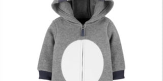 Carter's Boy's Sloth Hooded Fleece Playsuit Gray Size 18MOS