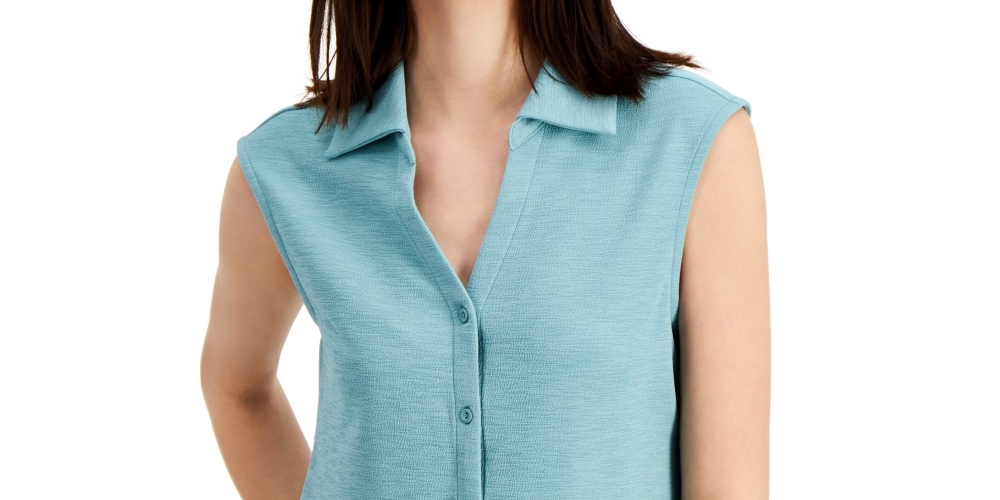 Alfani Women's Sleeveless Blouse Green Size X-Large