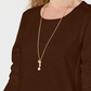 Style & Co Women's Long Sleeve Crewneck Top Brown Size X-Large
