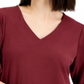 JM Collection Women's Puff Sleeve V Neck Top Red Size Large