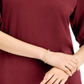 JM Collection Women's Puff Sleeve V Neck Top Red Size Large