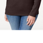 Karen Scott Women's Cotton Henley Top Brown Size Small