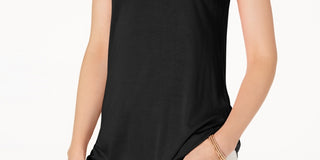 Maison Jules Women's Scoop Neck Tank Top Black Size Medium