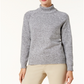 Karen Scott Women's Cotton Turtleneck Sweater White - Black  Size Petite L