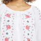 Charter Club Women's Linen Embroidered Front Blouse  White Size X-Large