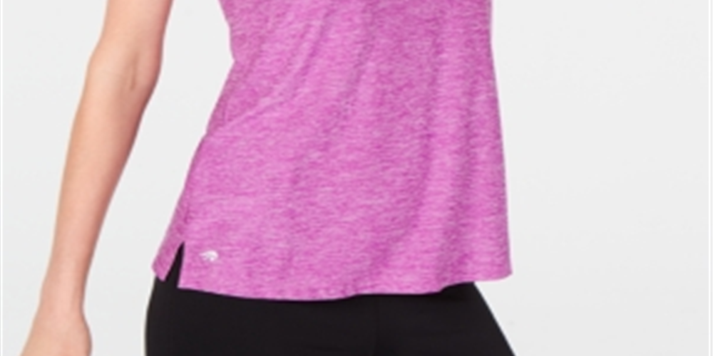 Ideology Women's Sleeveless Polo Shirt Purple Size Medium