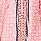 Charter Club Women's Printed Split Neck 3/4 Sleeve Top Pink Size XX-Large