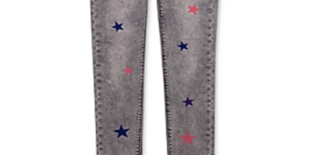 Hudson Girl's Sheena Glitter Star Skinny Ankle Jeans Gray Size 14