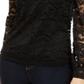 INC International Concepts Women's Lace Mockneck Top Black Size Petite XL