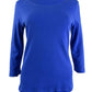 Karen Scott Women's Cotton Scoop Neck Top Blue Size Petite Small
