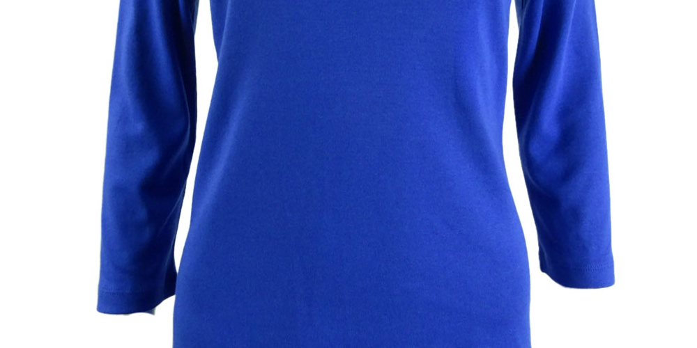 Karen Scott Women's Cotton Scoop Neck Top Blue Size Petite Small