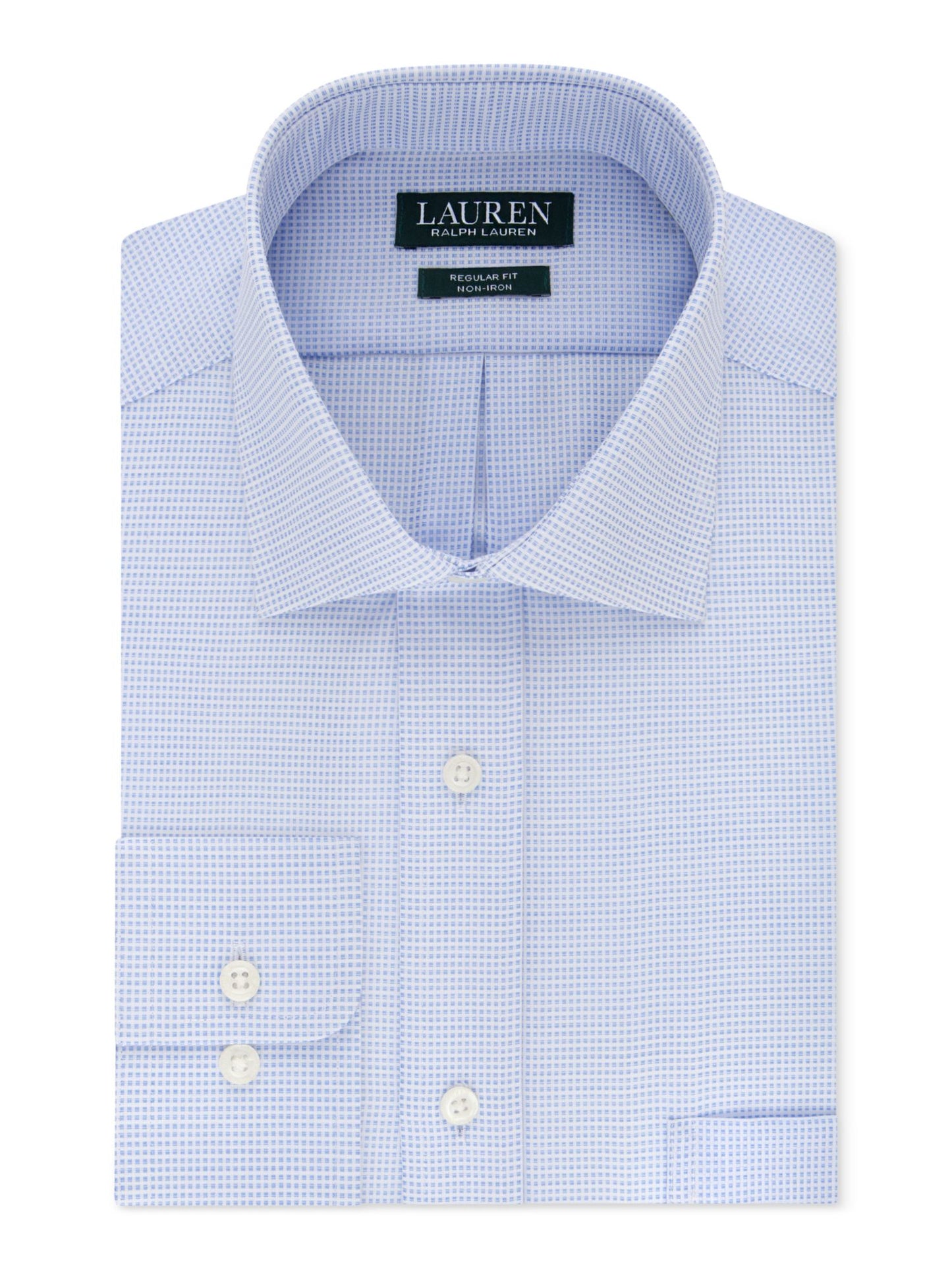 Ralph Lauren Men's Patterned Dress Shirt Blue Size 32-33