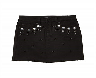 Hudson Girl's Aura Pearl Studded Skirt Black Size 16