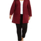Alfani Women's Mod Shimmer Metallic Striped Cardigan Top Berry Jam Size 0X